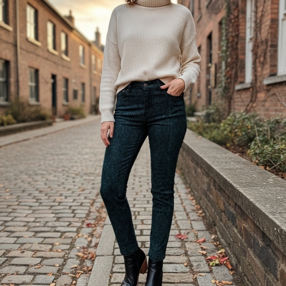 Women's Skinny Jeans in Green